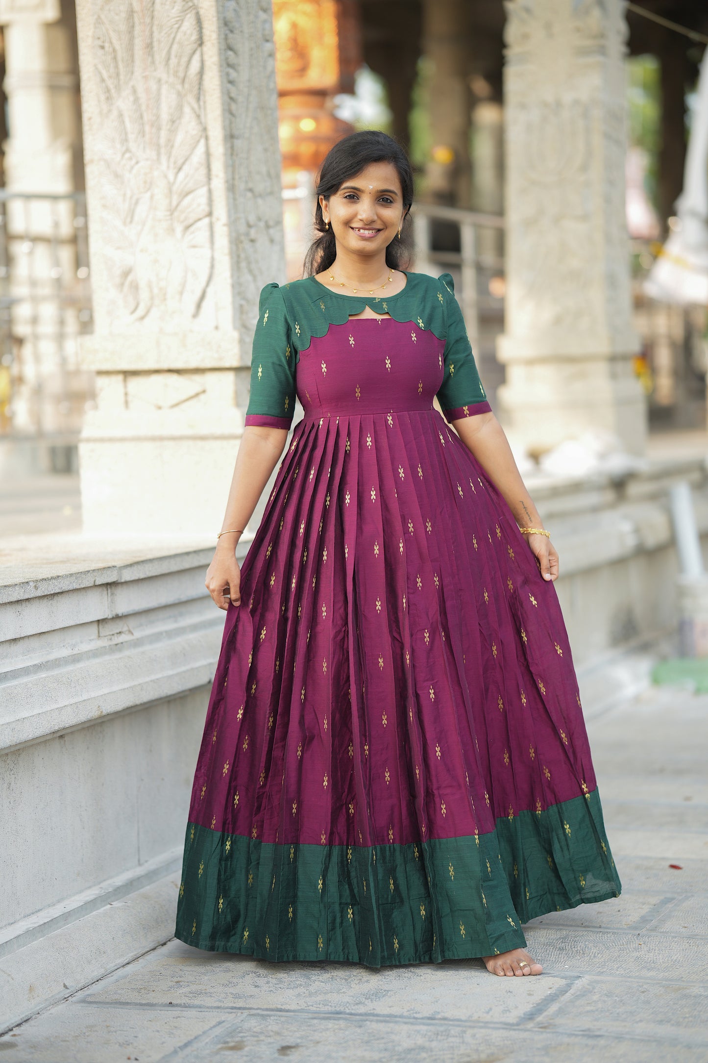 Ezhil - Mulberry Raw Silk Maxi