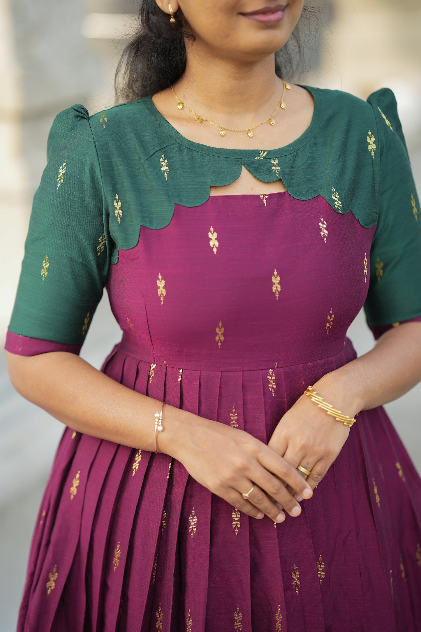 Ezhil - Mulberry Raw Silk Maxi