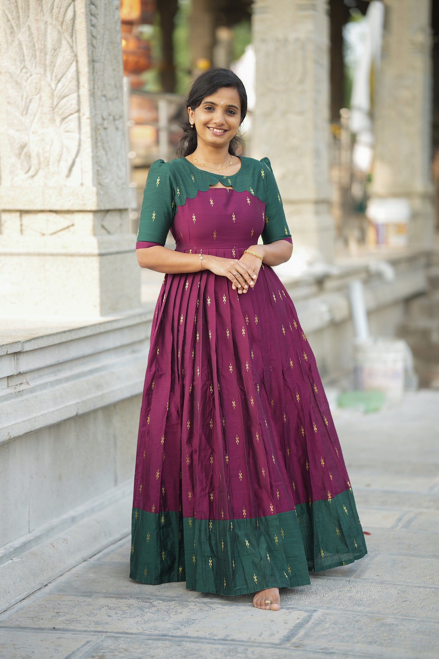 Ezhil - Mulberry Raw Silk Maxi