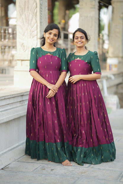 Ezhil - Mulberry Raw Silk Maxi