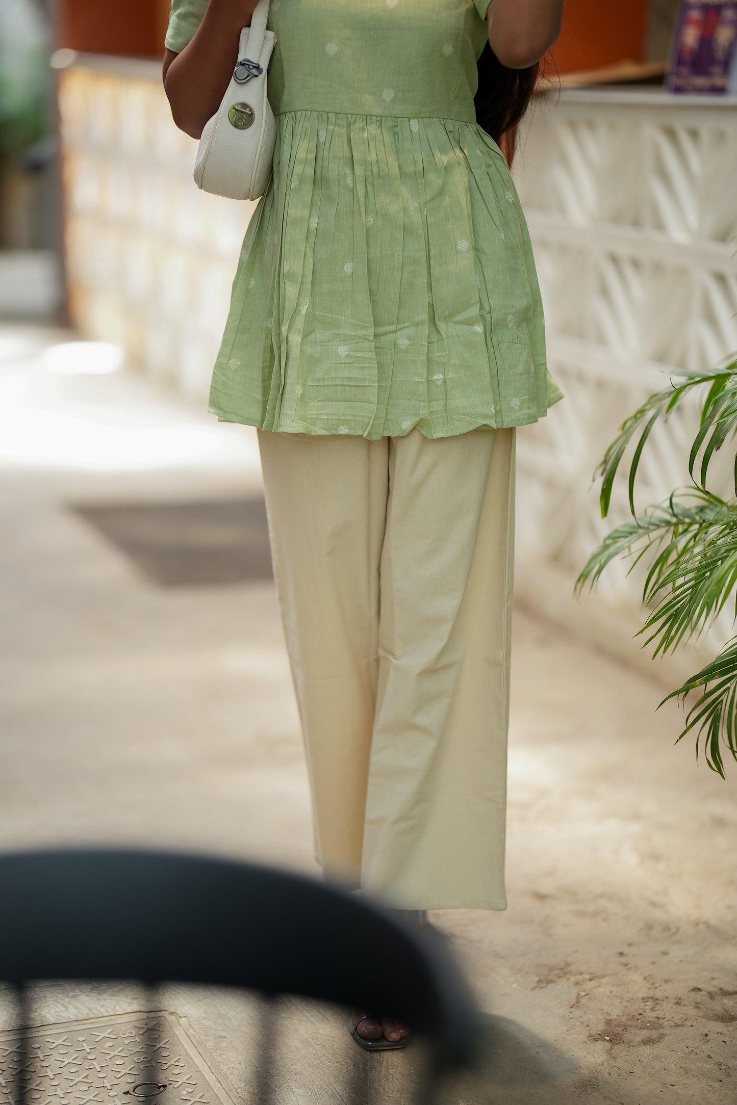 Tiara - Green Peplum Top