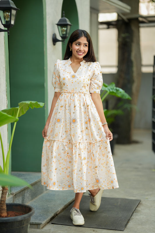 Yuva - Honey Daisy Printed Maxi