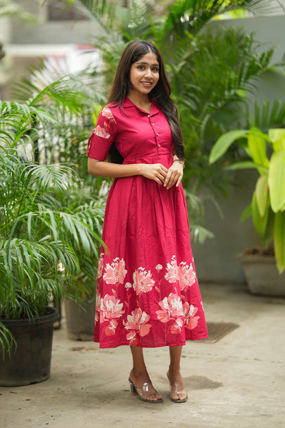 Yashvi - Pink Cotton Maxi