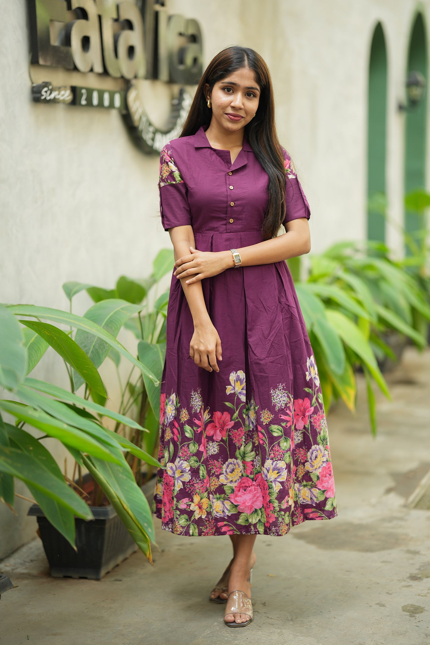 Yashvi - Magenta Cotton Maxi