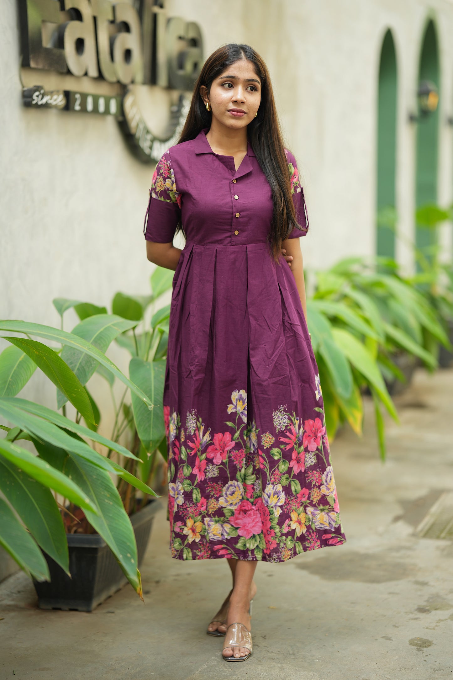 Yashvi - Magenta Cotton Maxi