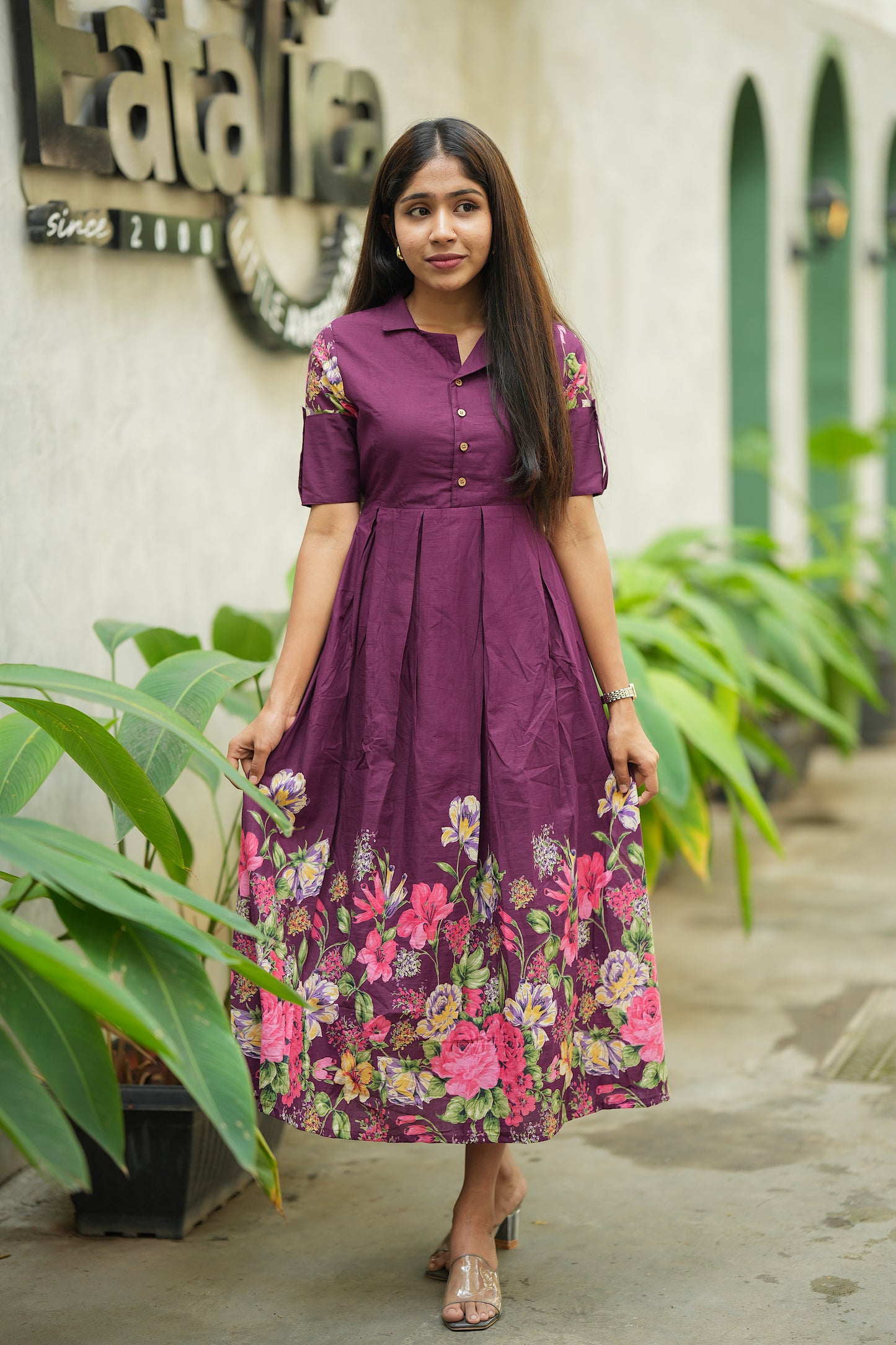 Yashvi - Magenta Cotton Maxi