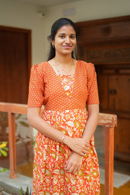 Nisha - Orange Maxi Nighty