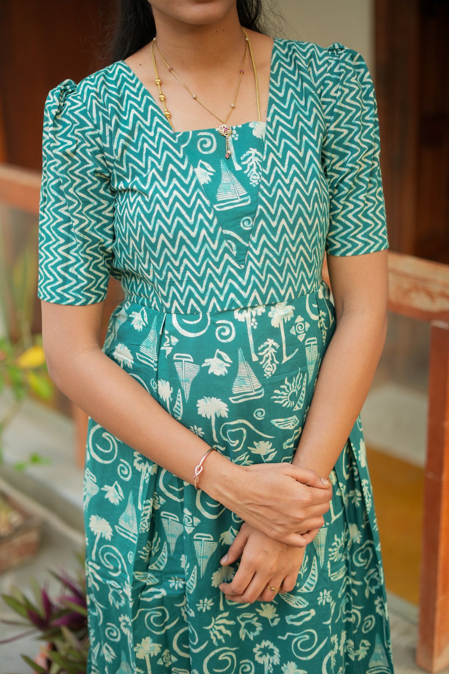 Nisha - Sea Foam Green Maxi Nighty