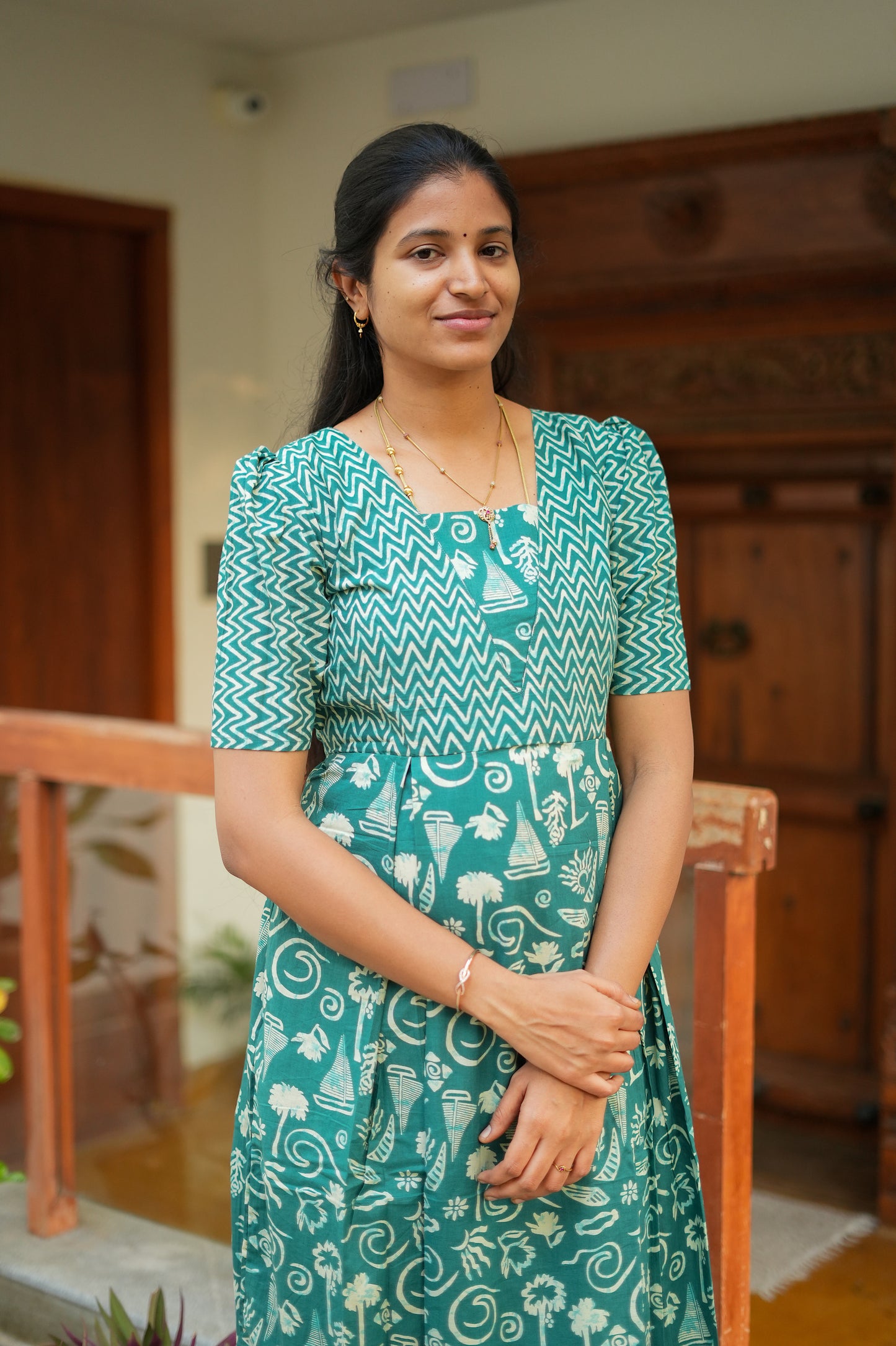 Nisha - Sea Foam Green Maxi Nighty