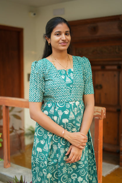 Nisha - Sea Foam Green Maxi Nighty