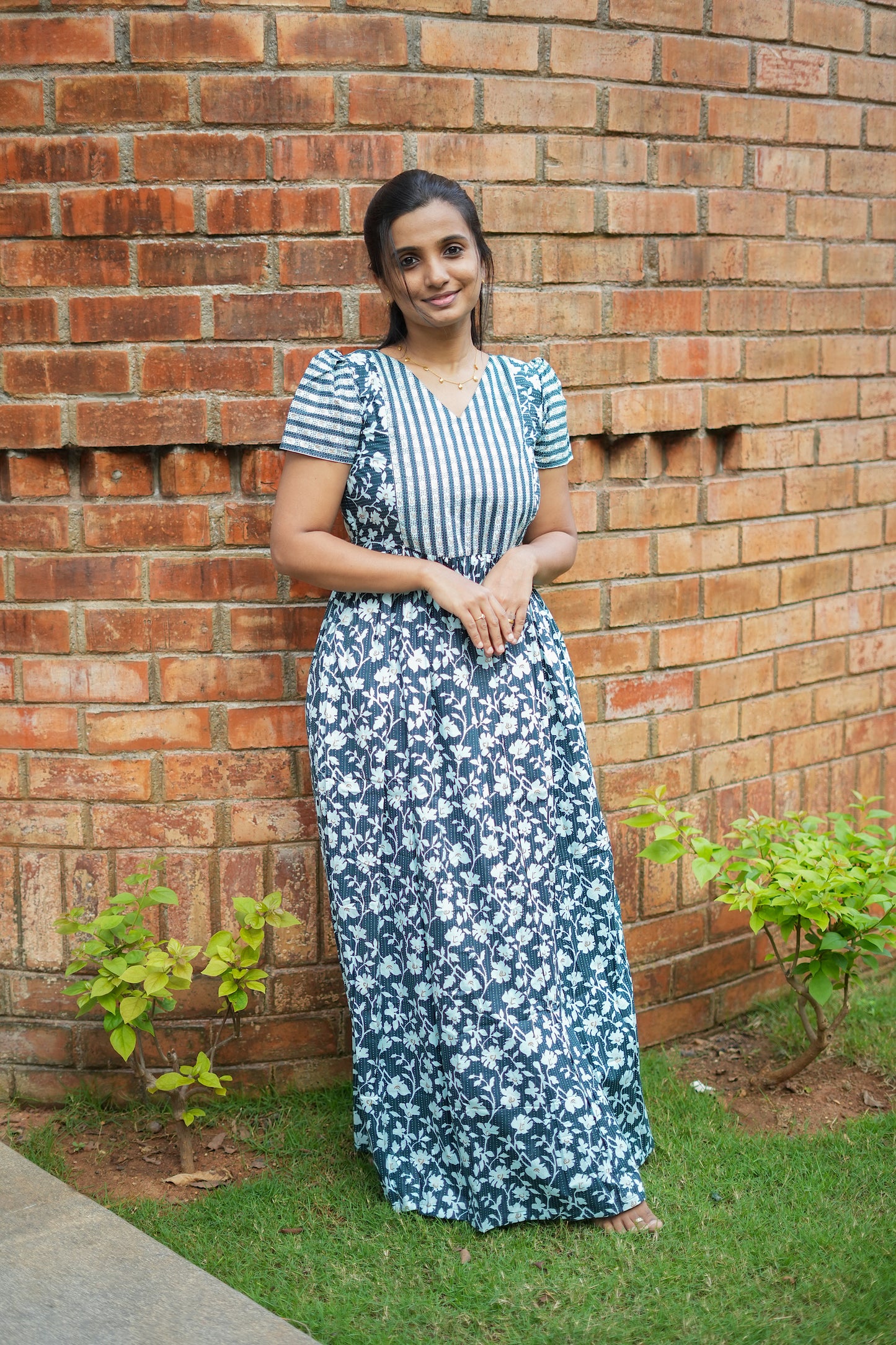 Mullai -  Deep Aqua Maxi Nighty