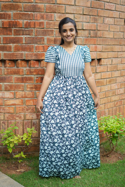 Mullai -  Deep Aqua Maxi Nighty