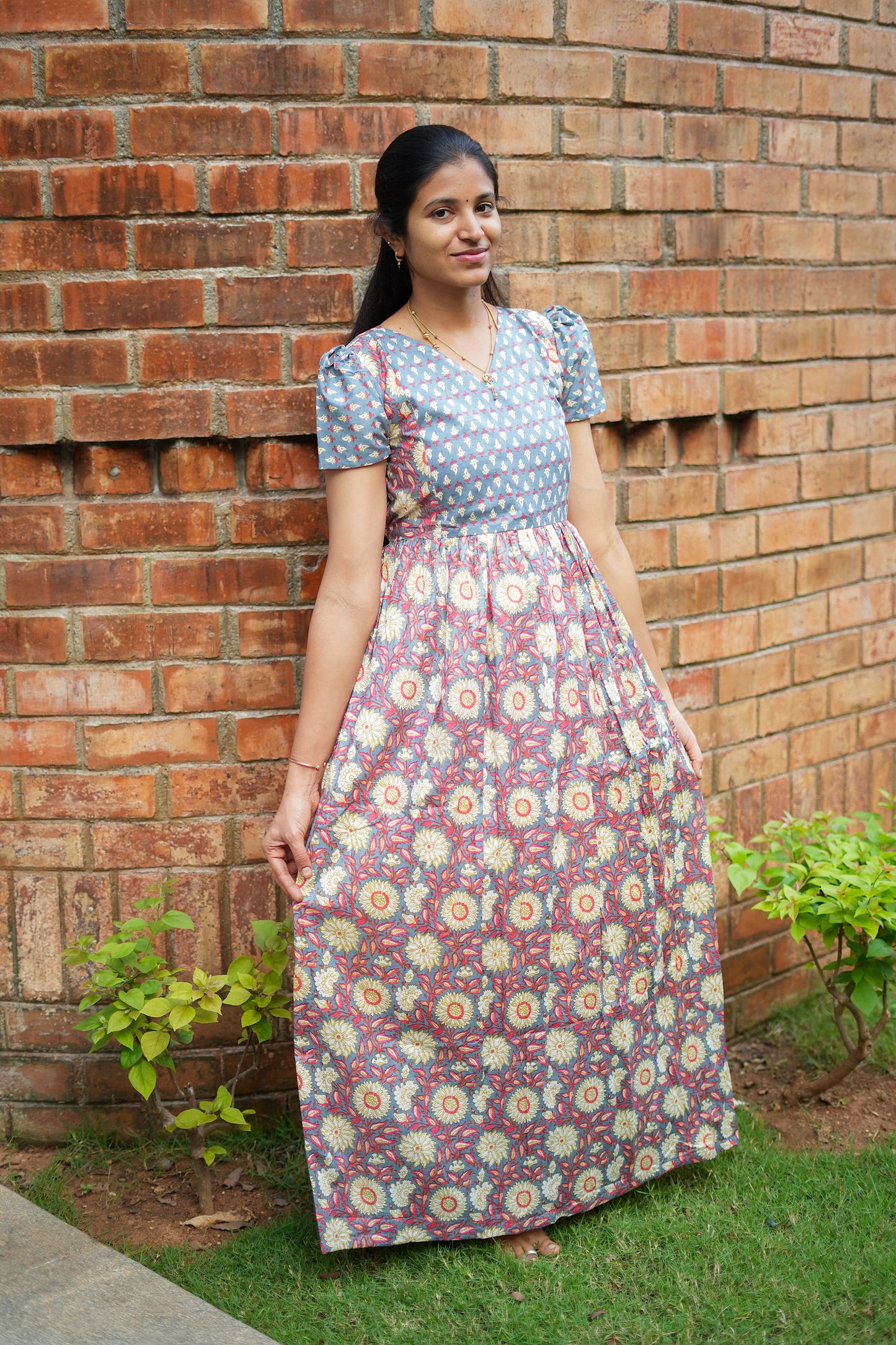 Mullai -  Powder Blue Maxi Nighty