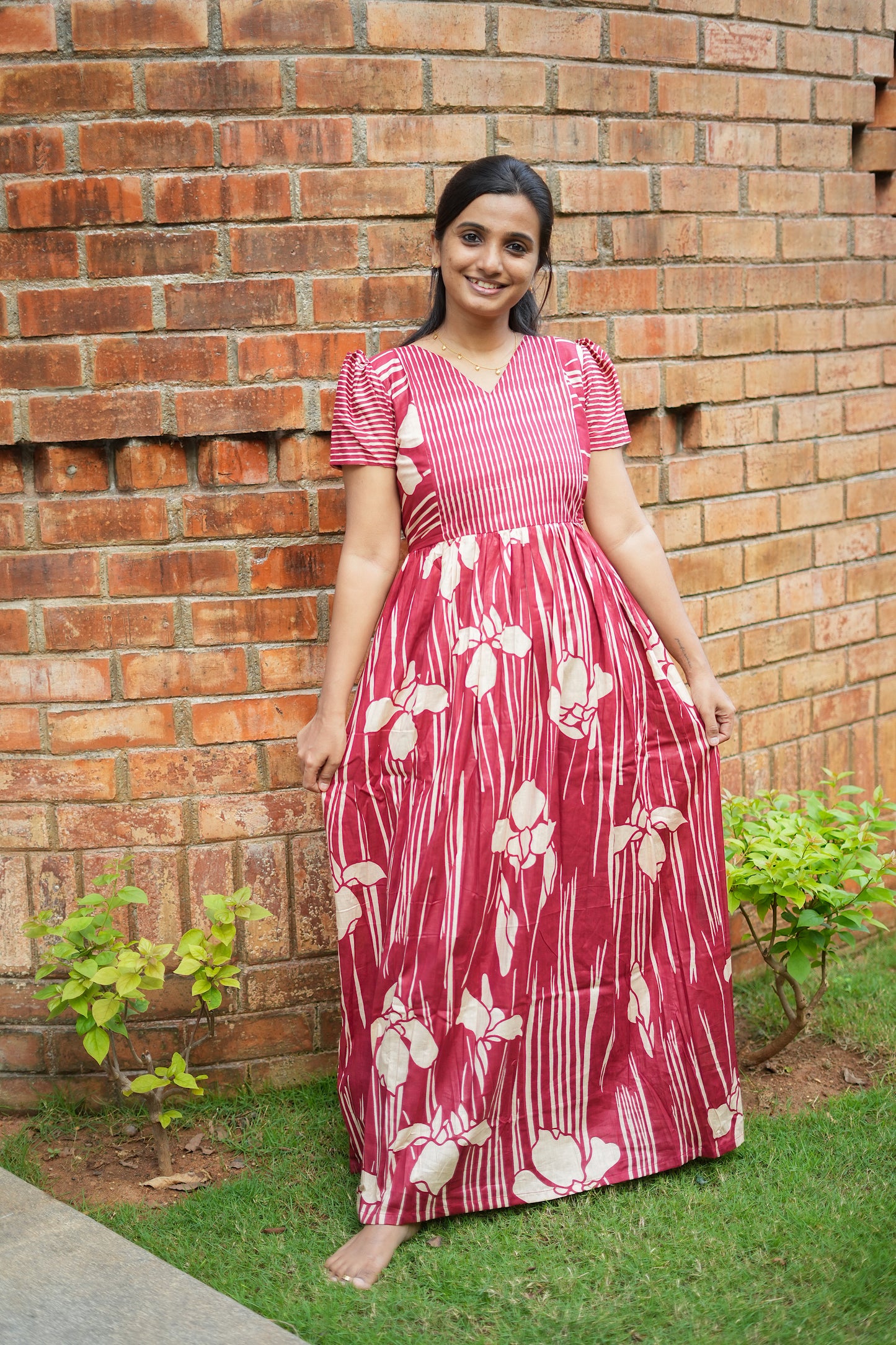 Mullai -  Ruby Red Maxi Nighty