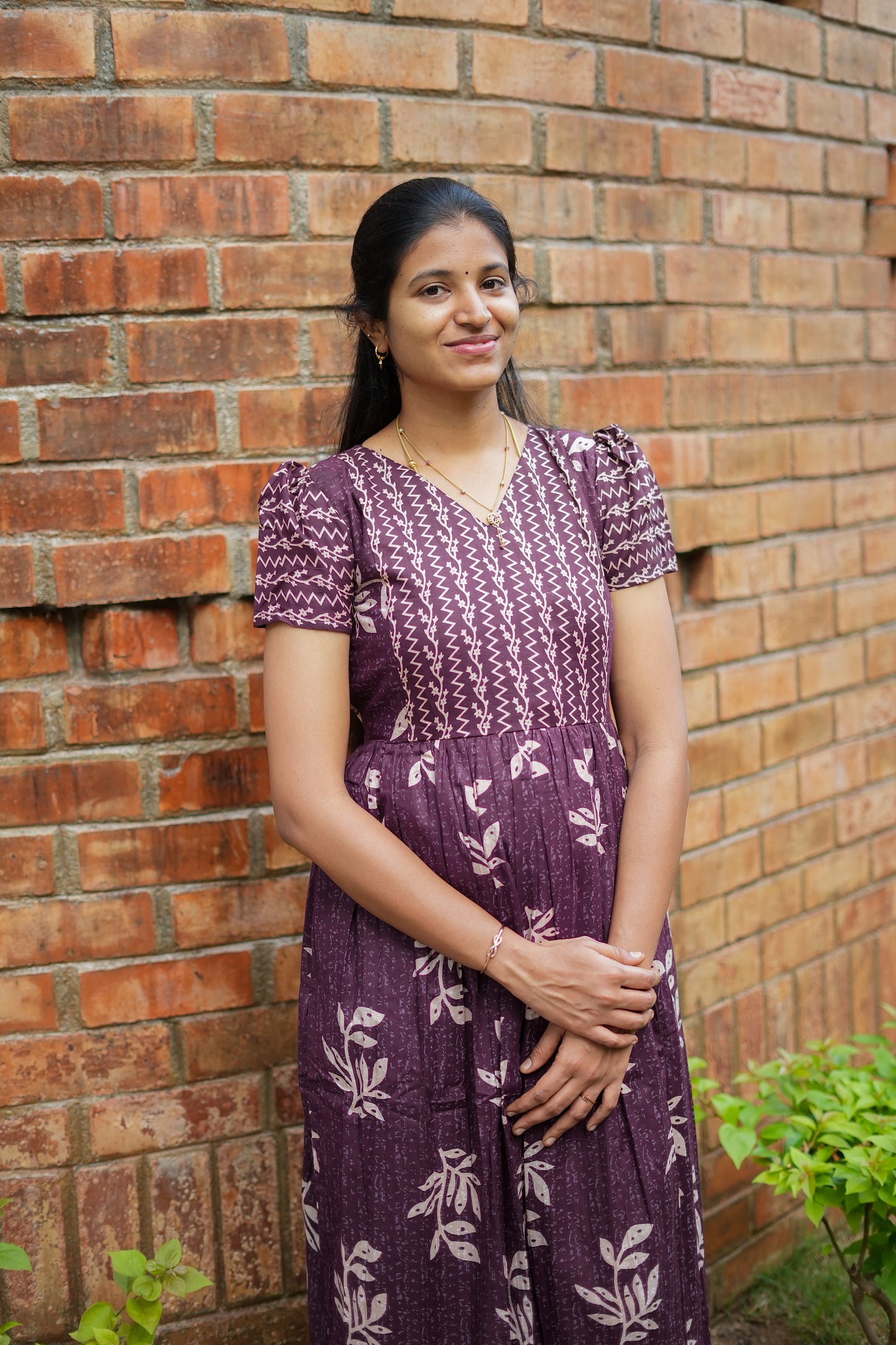 Mullai -  Deep Plum Maxi Nighty