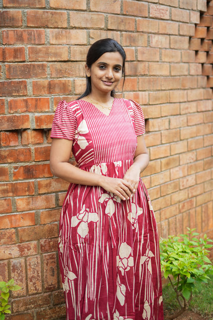 Mullai -  Ruby Red Maxi Nighty