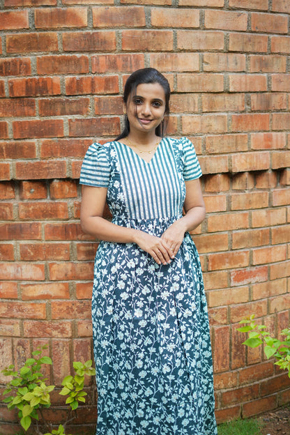 Mullai -  Deep Aqua Maxi Nighty