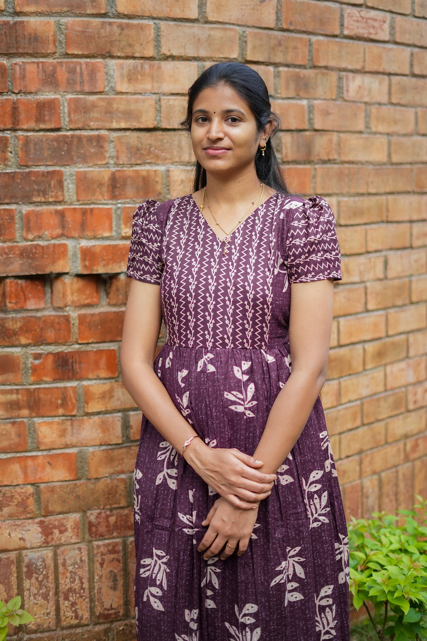 Mullai -  Deep Plum Maxi Nighty