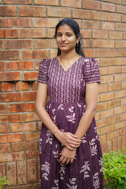 Mullai -  Deep Plum Maxi Nighty