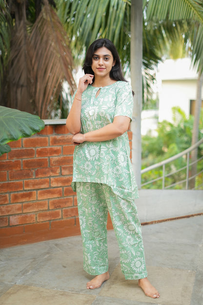 Heera- Pastel Green Night Suit