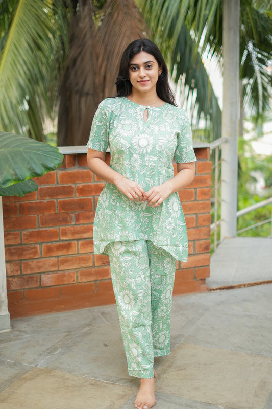 Heera- Pastel Green Night Suit