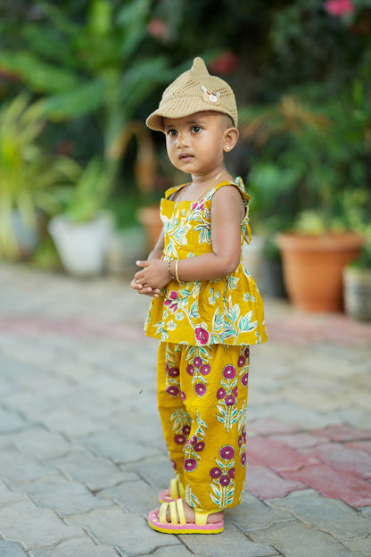 Krisha - Yellow Kids Cotton Co-ord Set