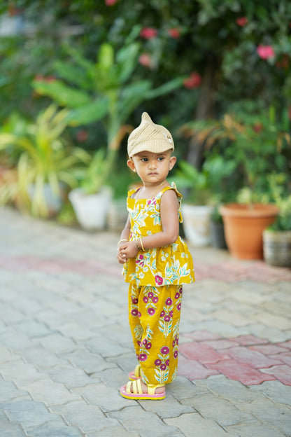 Krisha - Yellow Kids Cotton Co-ord Set