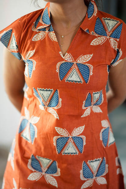 Leela -  Orange Short Top And Palazzo Pant