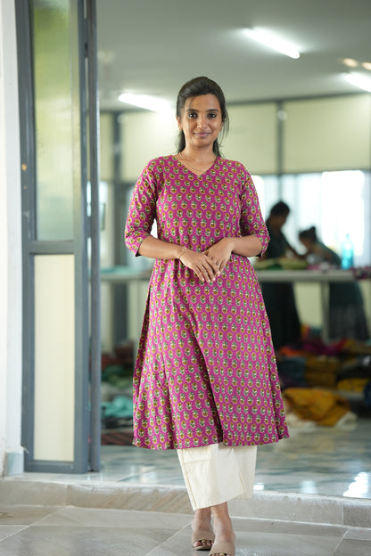 Bhavika -  Mulberry Aline Kurti