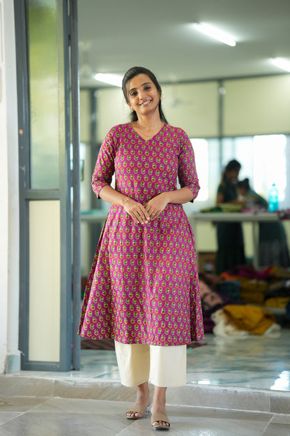 Bhavika -  Mulberry Aline Kurti
