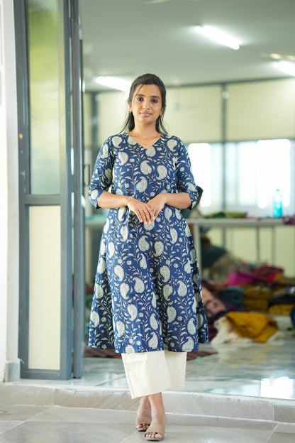 Bhavika -  Blue Aline Kurti