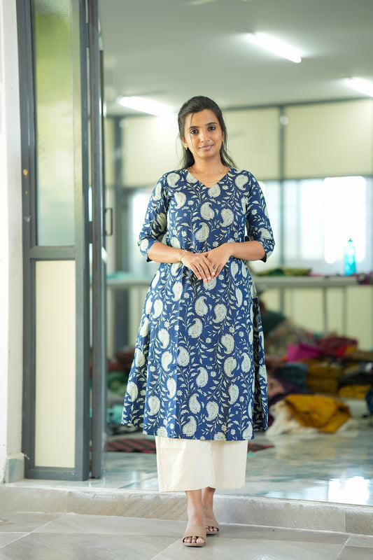 Bhavika -  Blue Aline Kurti