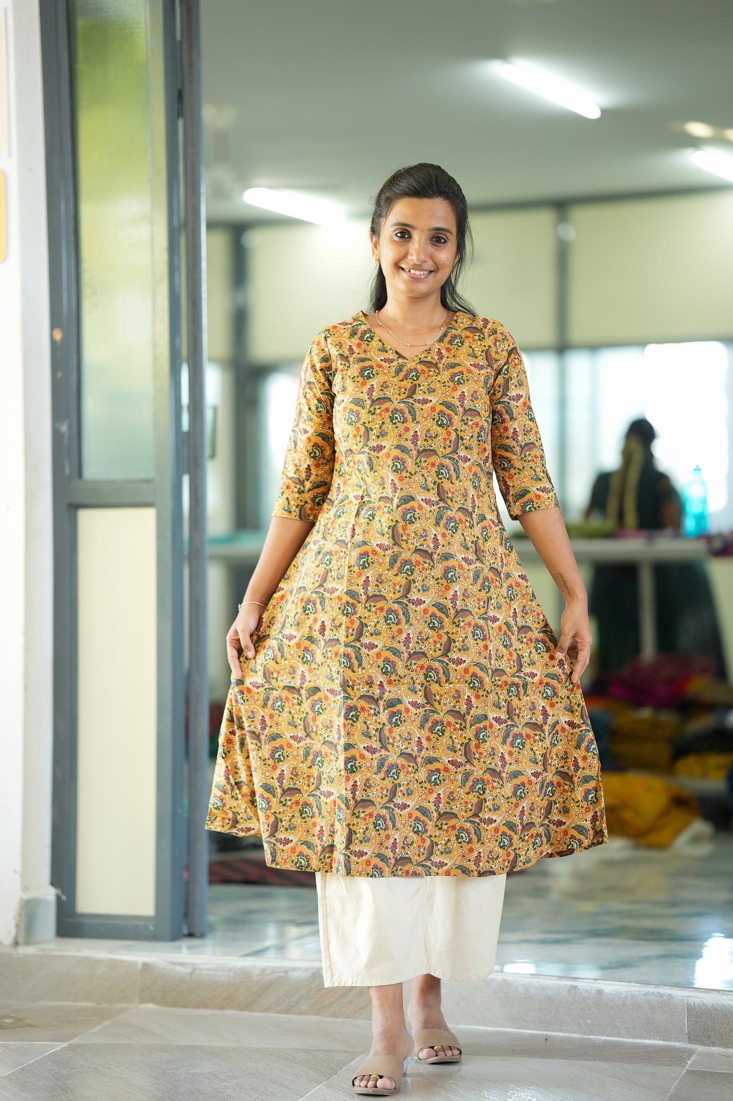 Bhavika -  Mustard Aline Kurti