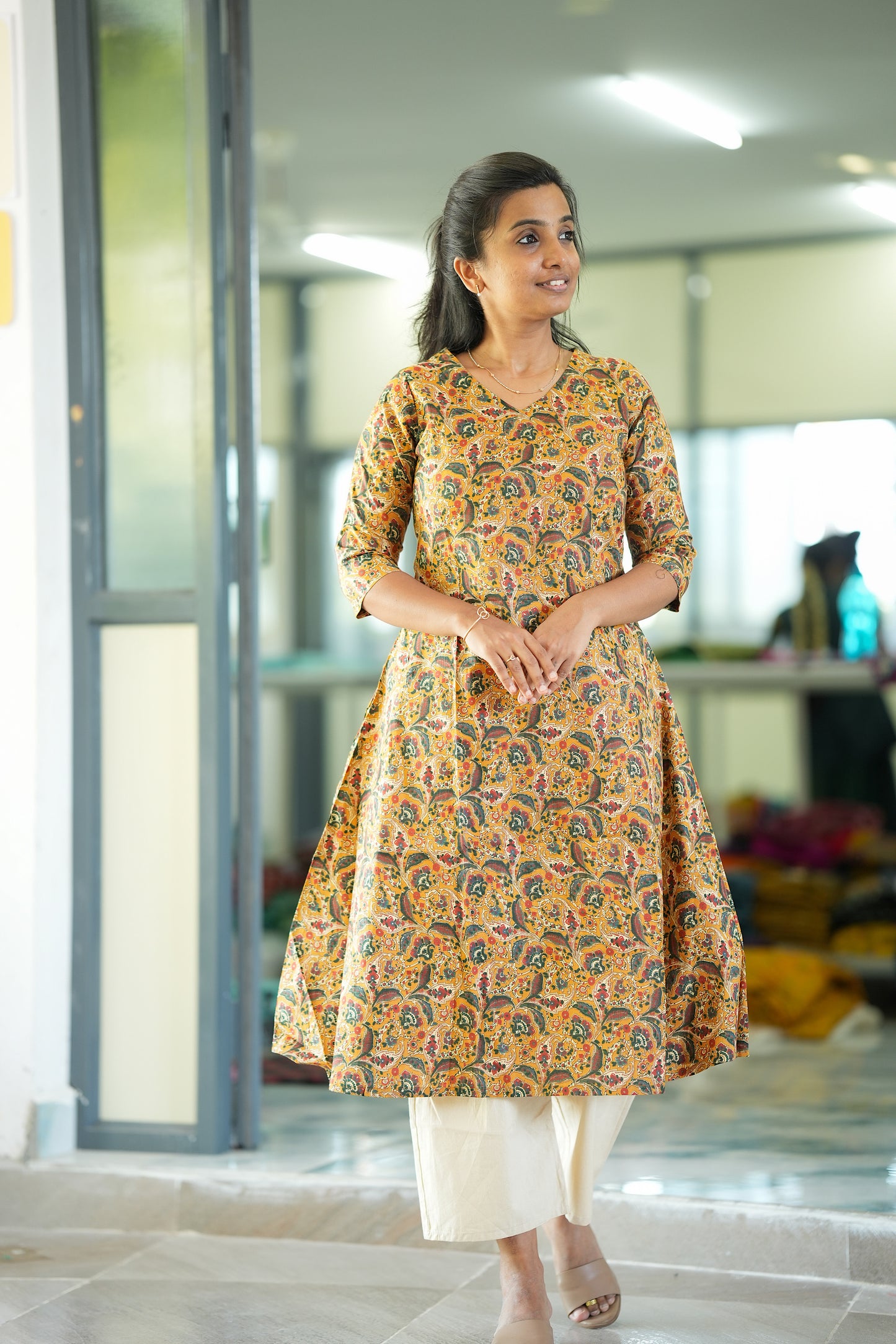 Bhavika -  Mustard Aline Kurti