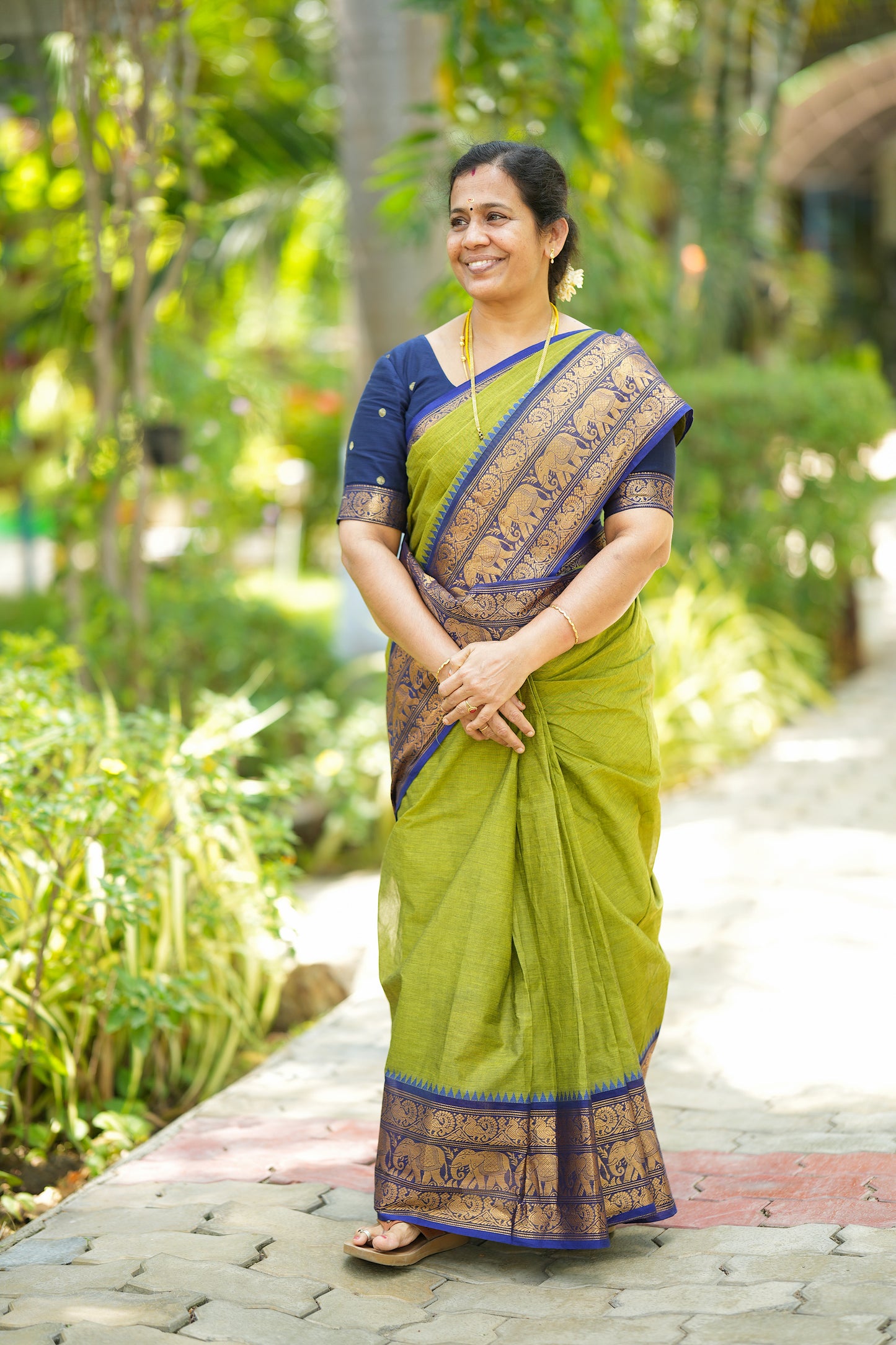 Vedhika - Cotton Saree with Zari Border