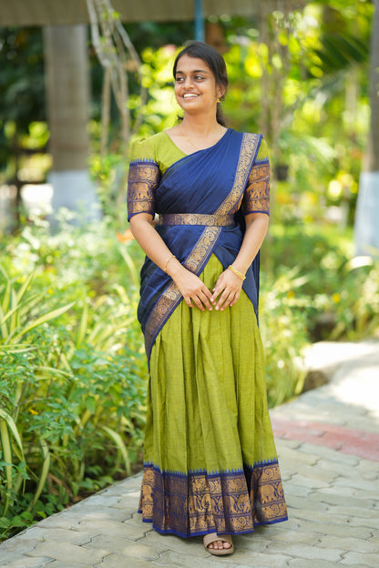 Vedhika - Green Cotton Multiwear Ethnic Set