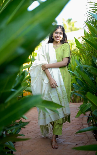 Laya - Green 3 Pcs Kurti Set