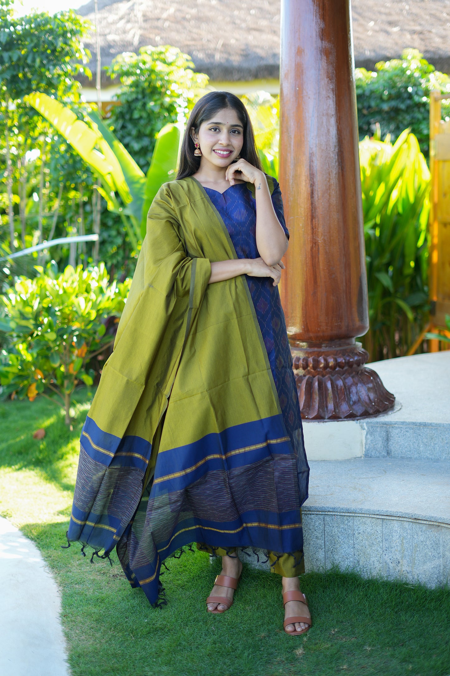 Sashvi - Night Blue 3 Pcs Kurti Set