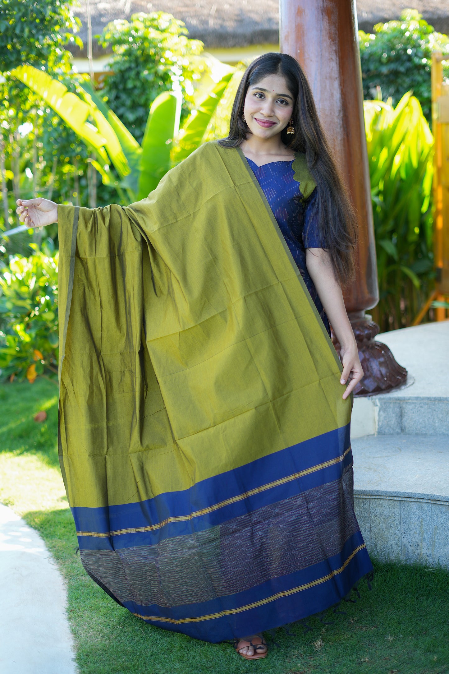 Sashvi - Night Blue 3 Pcs Kurti Set