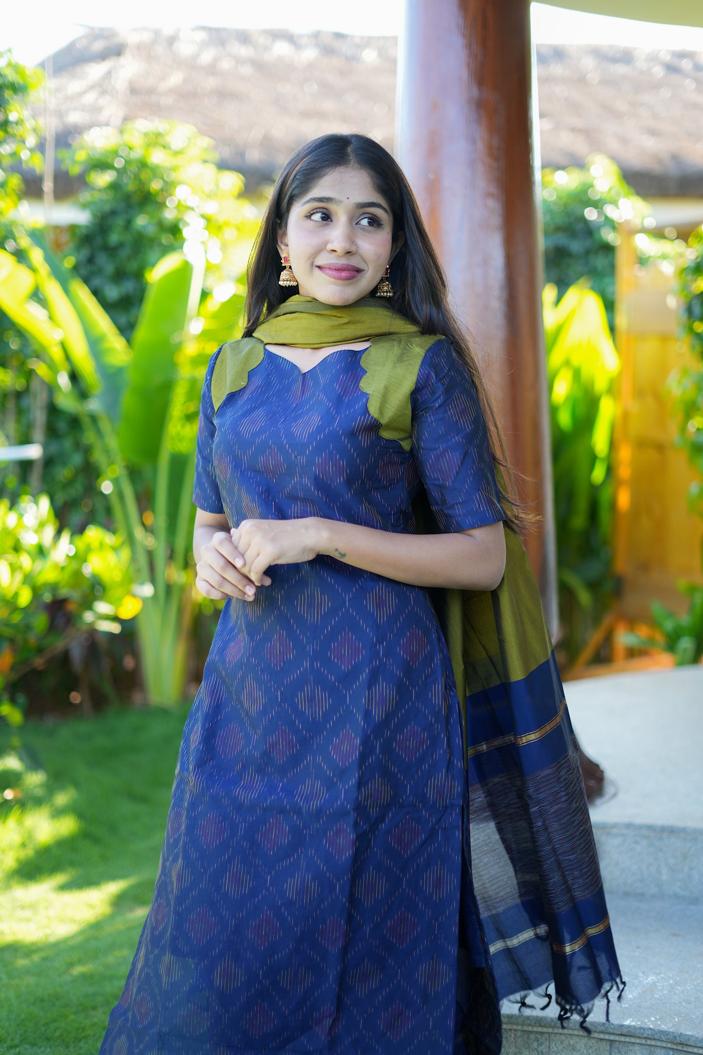 Sashvi - Night Blue 3 Pcs Kurti Set