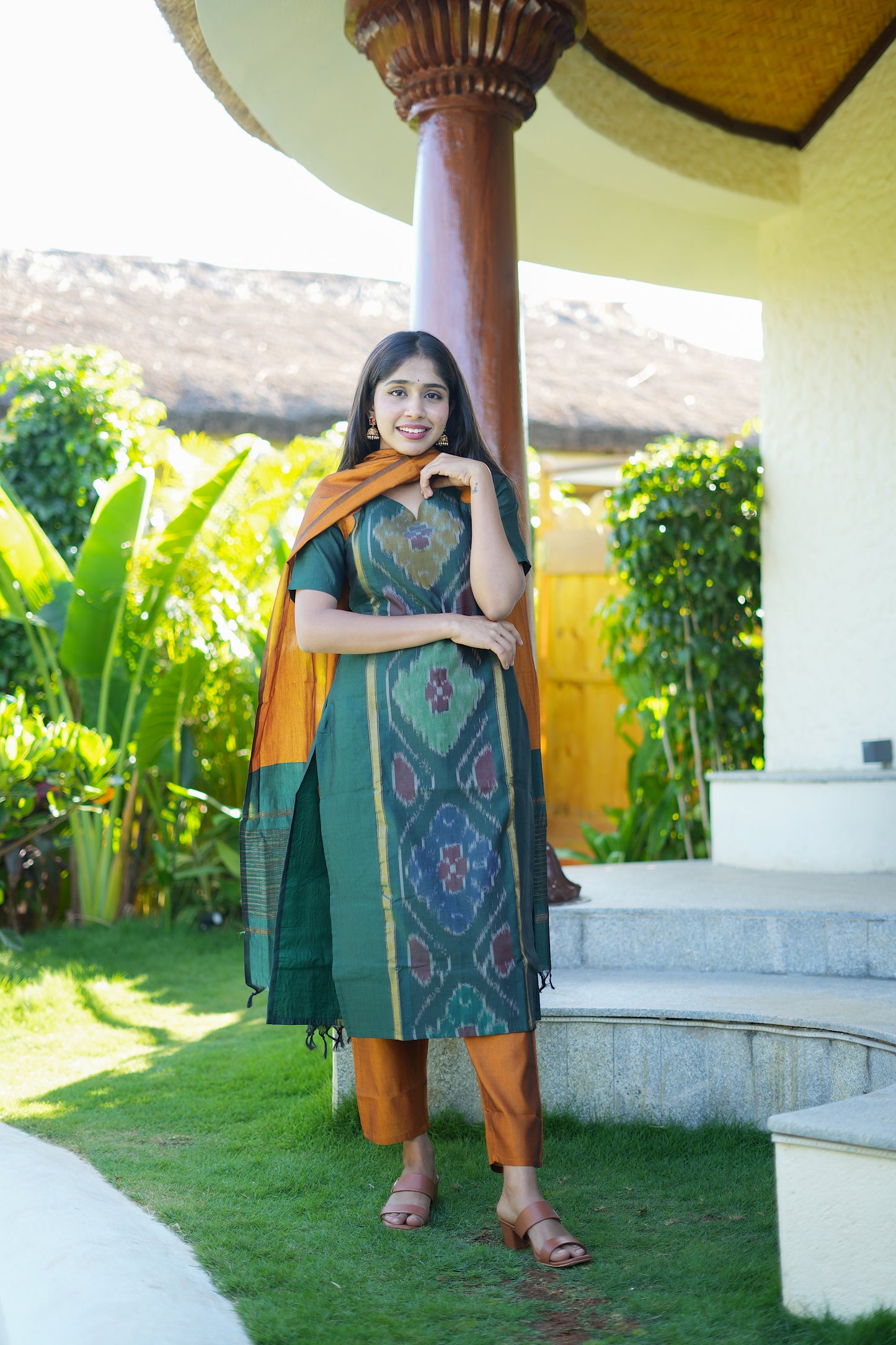 Sashvi - Bottle Green 3 Pcs Kurti Set