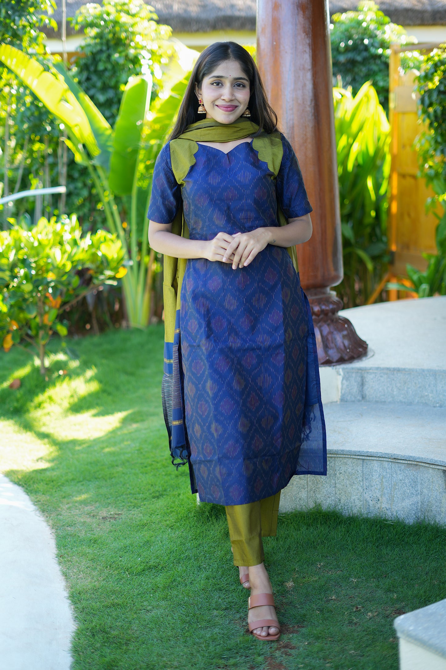 Sashvi - Night Blue 3 Pcs Kurti Set