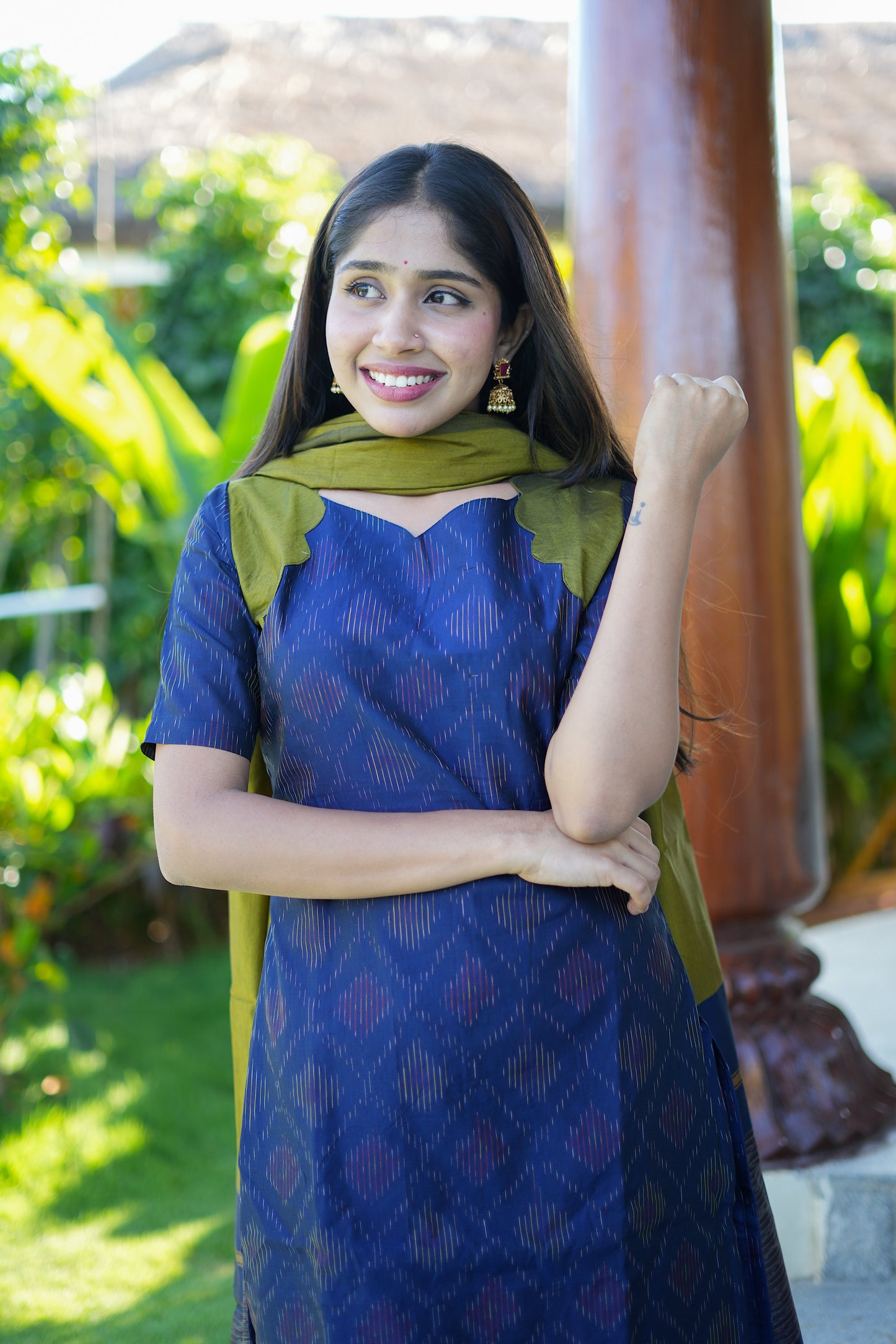 Sashvi - Night Blue 3 Pcs Kurti Set