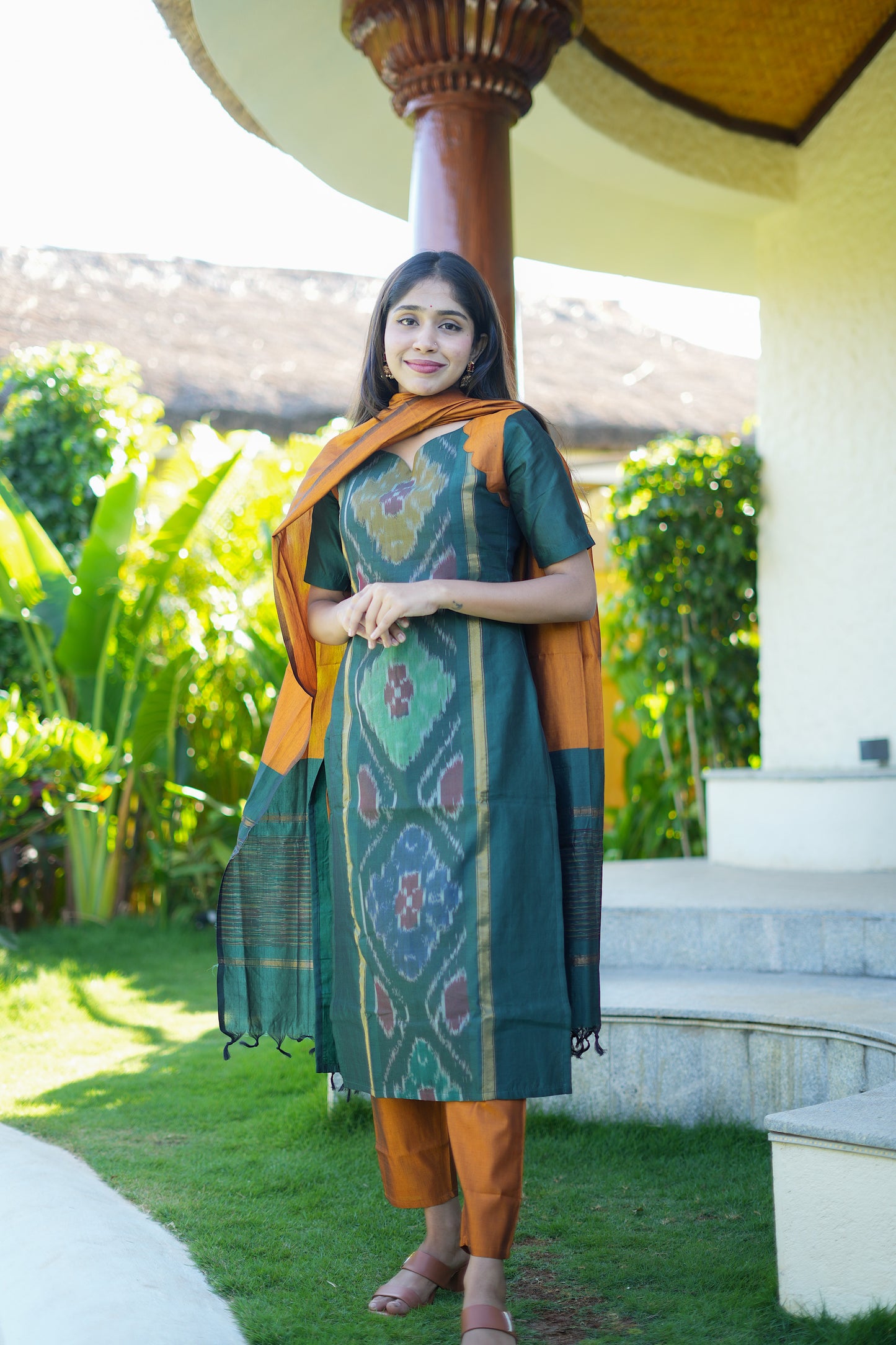 Sashvi - Bottle Green 3 Pcs Kurti Set