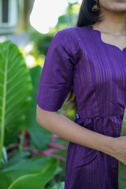 Diya - Violet Raw Silk Kurta Set
