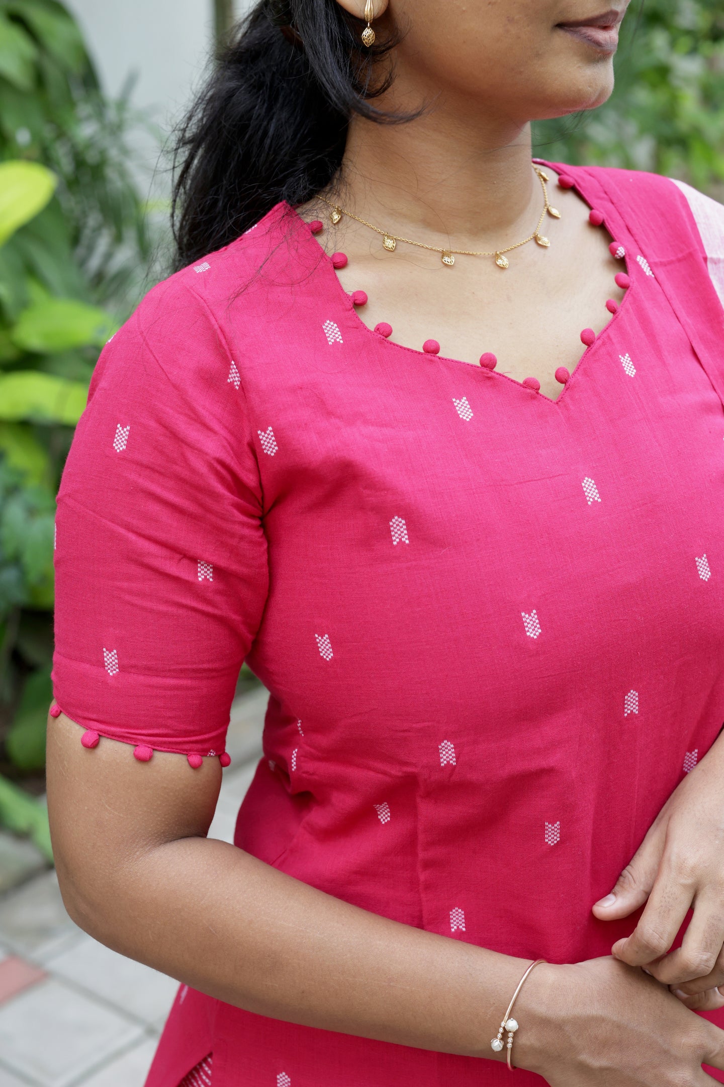 Anjali - Pink 3pcs Handloom Cotton Salwar Set
