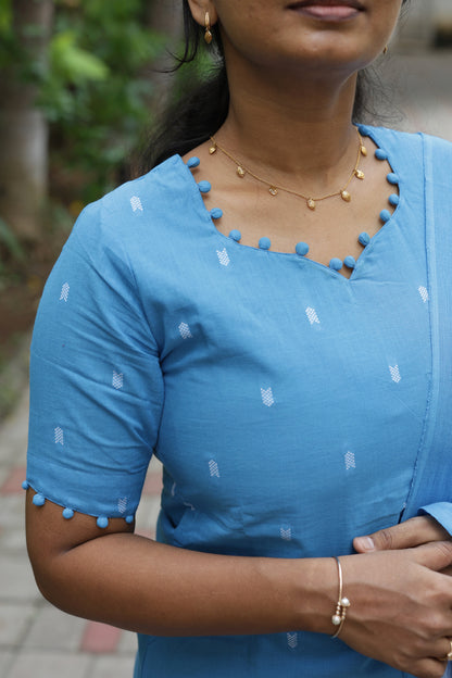 Anjali - Light Blue 3pcs Handloom Cotton Salwar Set