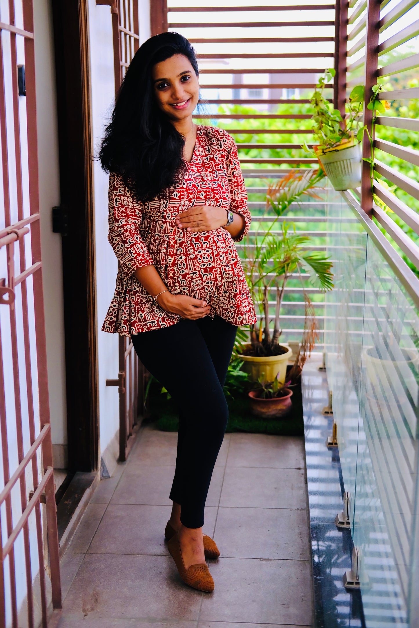 Isha - Maroon Peplum Top