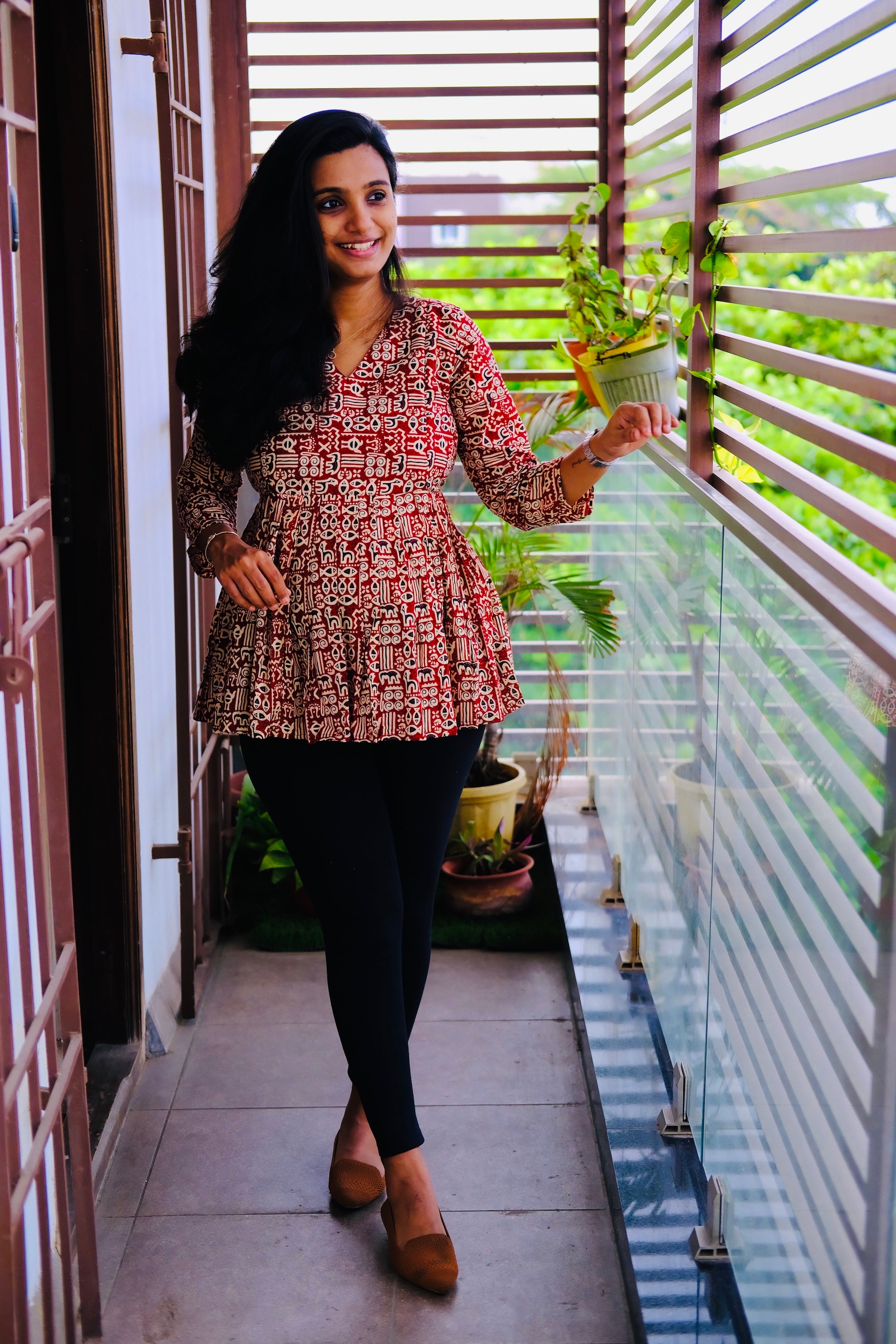 Maroon peplum top online