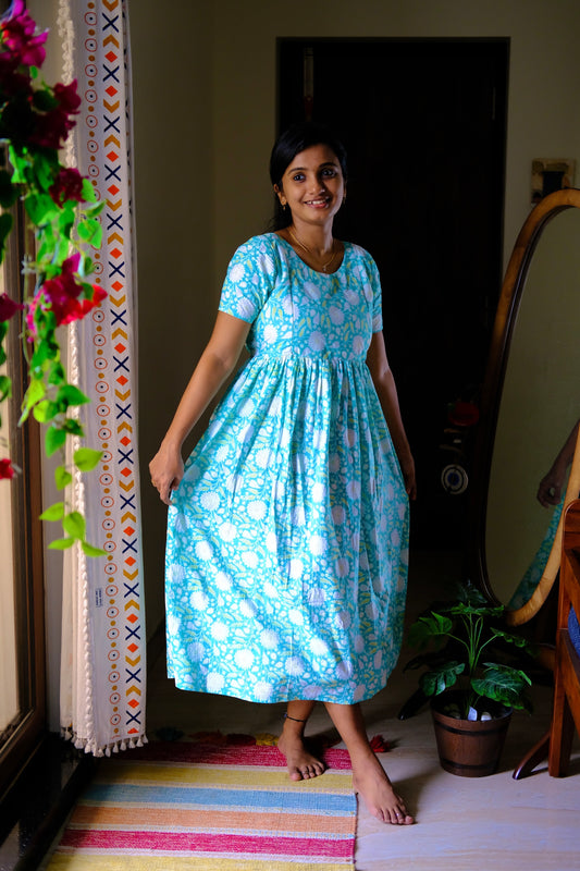 Kayal - Light Blue Midi Nighty